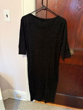 Lou & Grey Black Maternity Midi Shift Dress